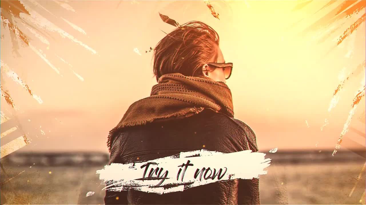 油漆刷画笔幻灯片素材库精选AE模板