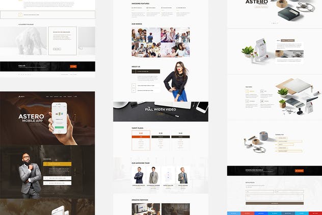 多用途创意产品展示/博客/在线商店网站模板素材库精选 Astero — Multipurpose Portfolio | Blog | Store PSD插图(3)