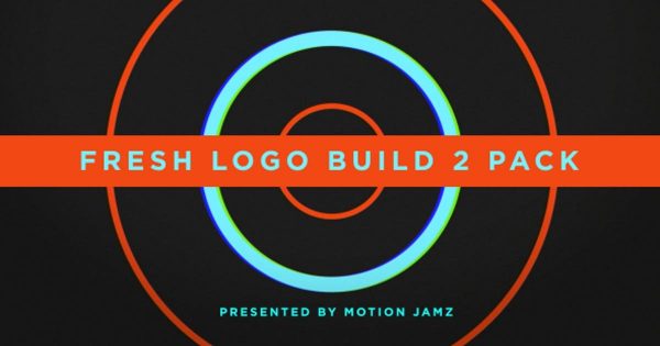圆形方形变幻特效Logo演示素材库精选AE模板 Fresh Logo Build 2 Pack Volume 1