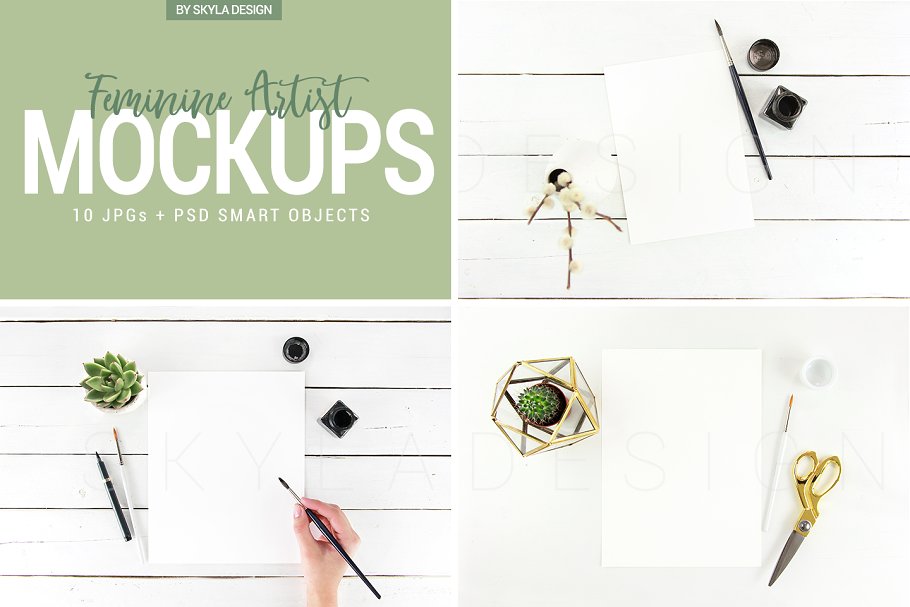 气质女神社交媒体配图样机 Social media mockups Feminine artist插图(5)