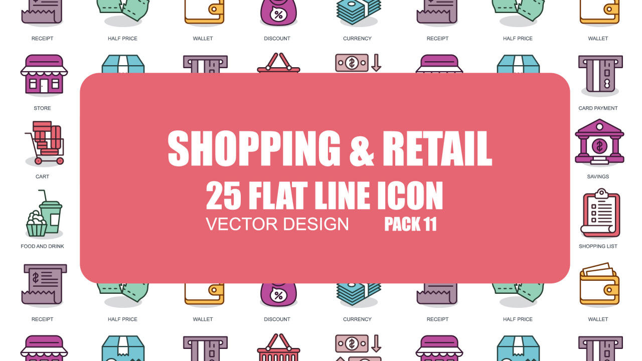 购物零售图标动画素材库精选AE模板