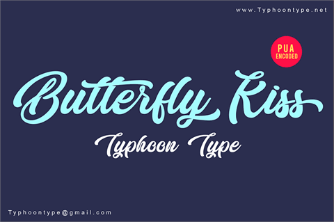 Butterfly Kiss – Personal Use font素材之家精选英文字体