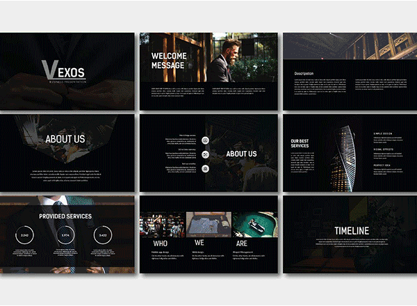 素材库下午茶：时尚高端商务质感提案powerpoint幻灯片演示模版