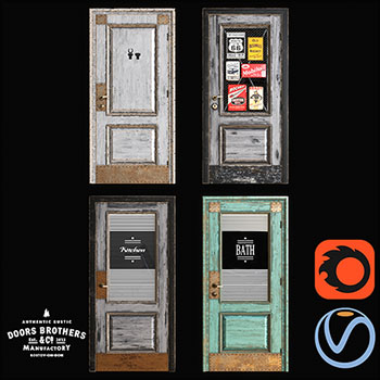 破旧的木门素材之家精选3D模型