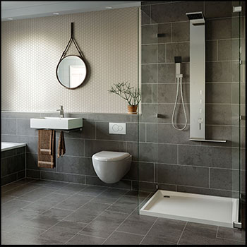 灰色现代浴室3D室内场景