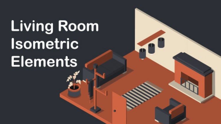 28个干净创意的客厅等距元素集素材库精选AE模板
