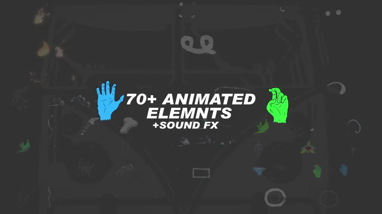 70多个时尚的Flash FX元素素材库精选AE模板