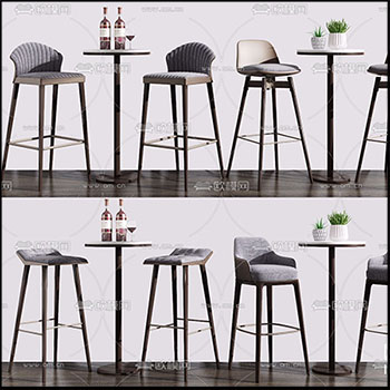 酒吧长脚凳酒吧椅子素材之家精选3D模型