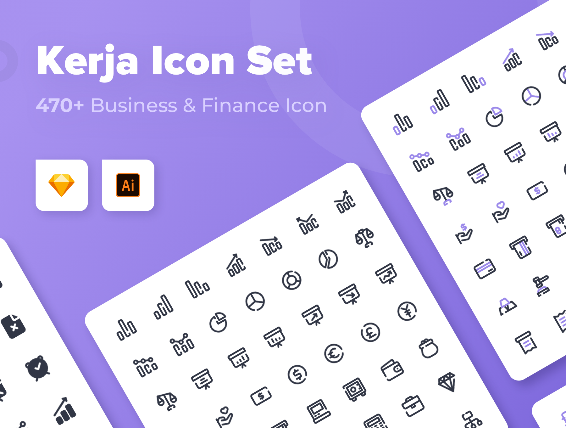 素材库下午茶：金融行业商业图标套装下载插图