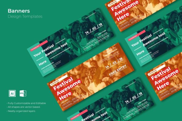 网站创意Banner素材库精选广告模板v13 SRTP Banners Template.13