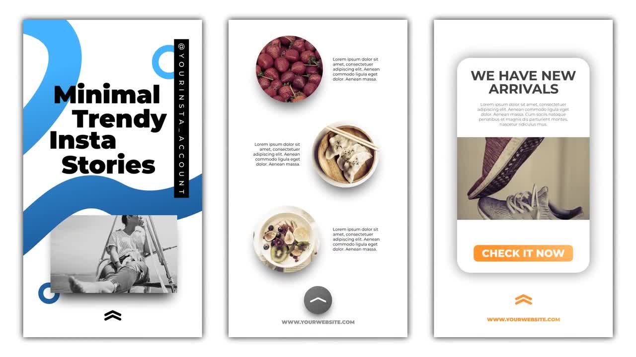 12个时尚ins故事动画垂直素材库精选AE模板