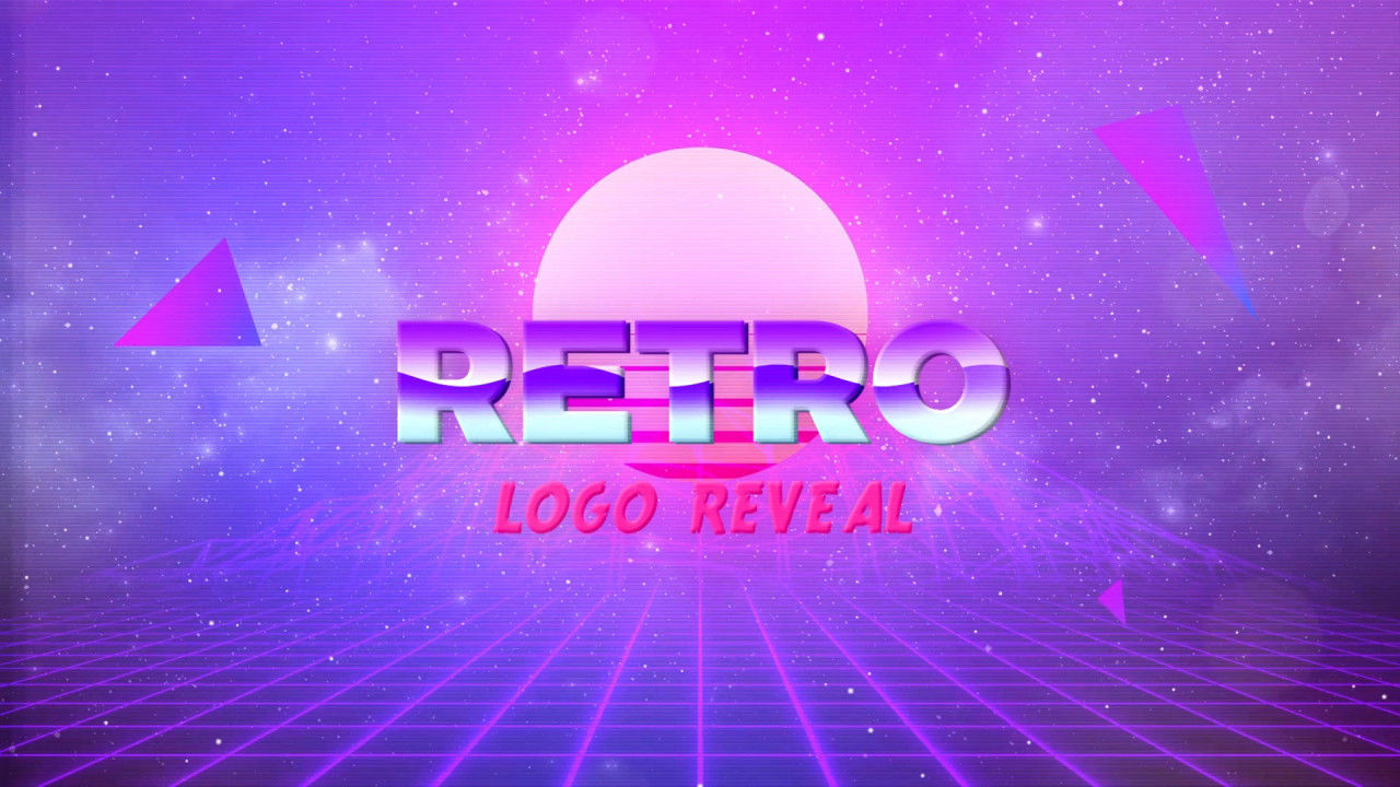 多彩的80年代复古标志和全屏标题素材库精选pr模板