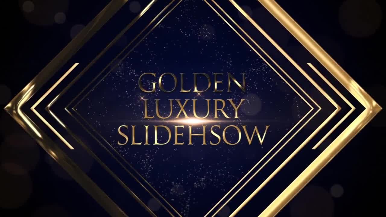 时尚优雅金色颁奖典礼幻灯片开始视频PR模板