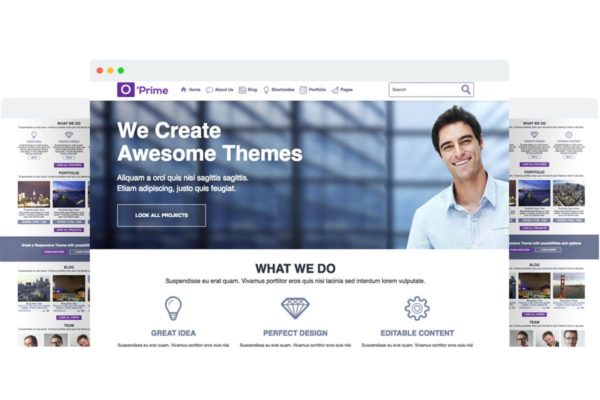 响应式设计Bootstrap框架HTML5企业网站模板素材库精选 O’prime Multi Purpose Responsive HTML Template