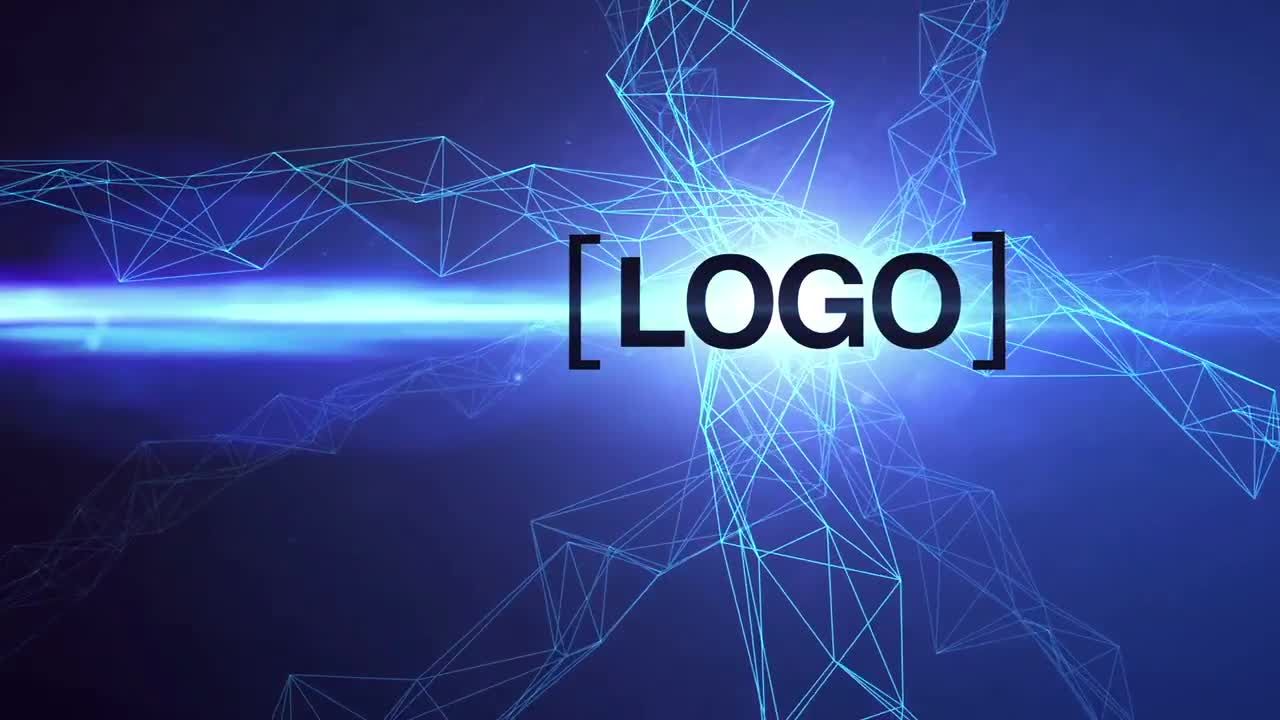 几何蓝色过渡Logo 素材库精选AE模板