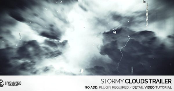 风暴云开场字幕特效素材库精选AE模板 Stormy Clouds Trailer