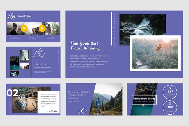 旅游主题PPT幻灯片设计模板素材 Travel Powerpoint Presentation插图(1)