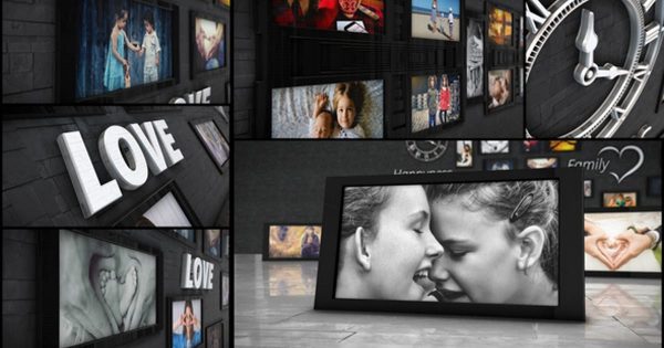 3D浪漫电子相册视频素材库精选AE模板 Elegant Memories