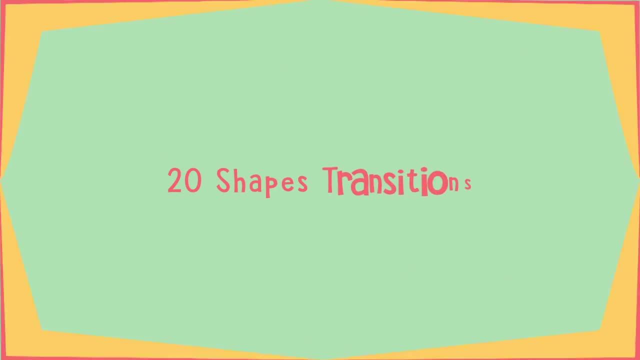 20种颜色形状过渡卡通风格素材库精选AE模板