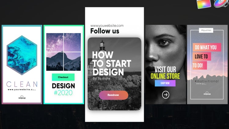 简约时尚Instagram清洁故事素材库网精选fcpx模板