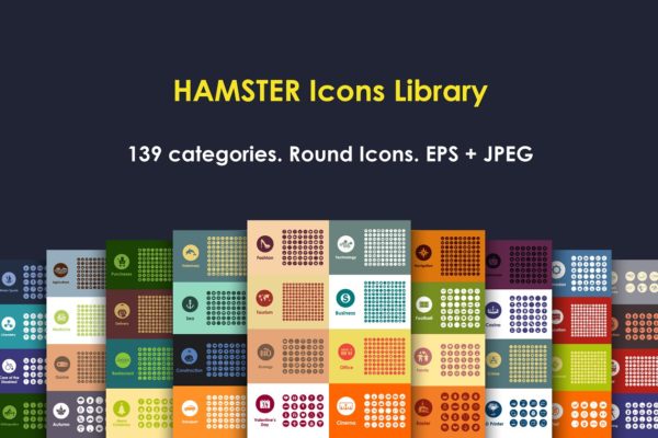 圆形矢量图表大礼包[139个类别] HAMSTER Round Icons Library