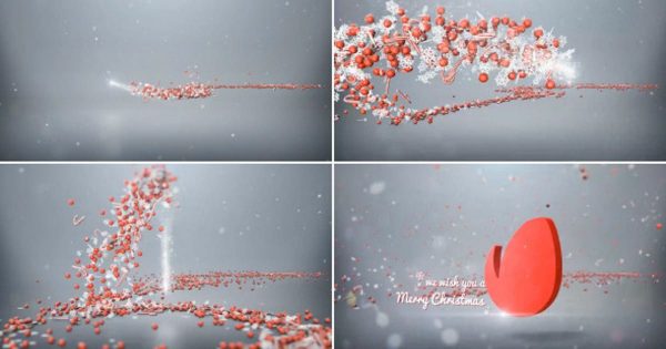 圣诞魔法粒子动画特效logo演示素材库精选AE模板 Christmas Magic Intro