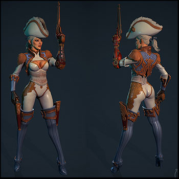 游戏人物角色海军上将卡塔琳娜·沃德里奇素材之家精选3D模型