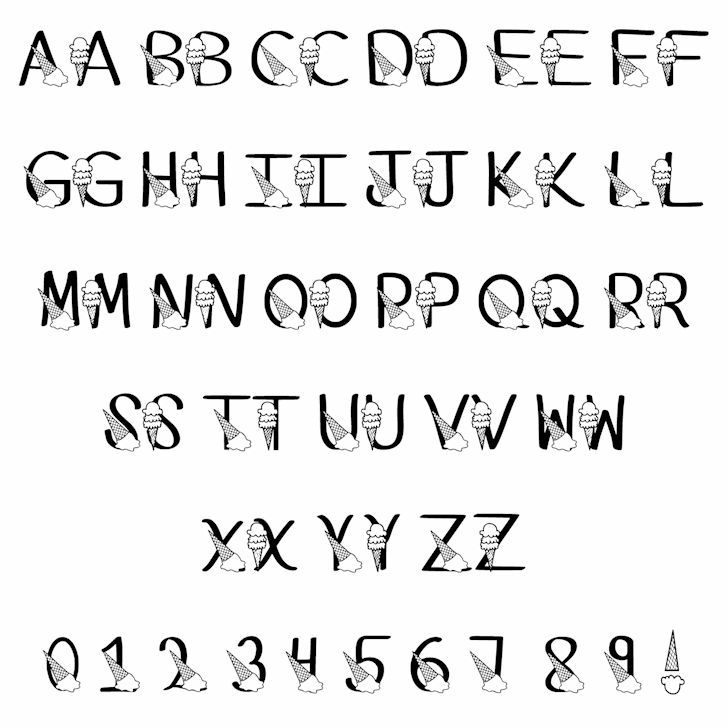 Ks Ice Cream Party font插图2 Ks Ice Cream Party font插图2