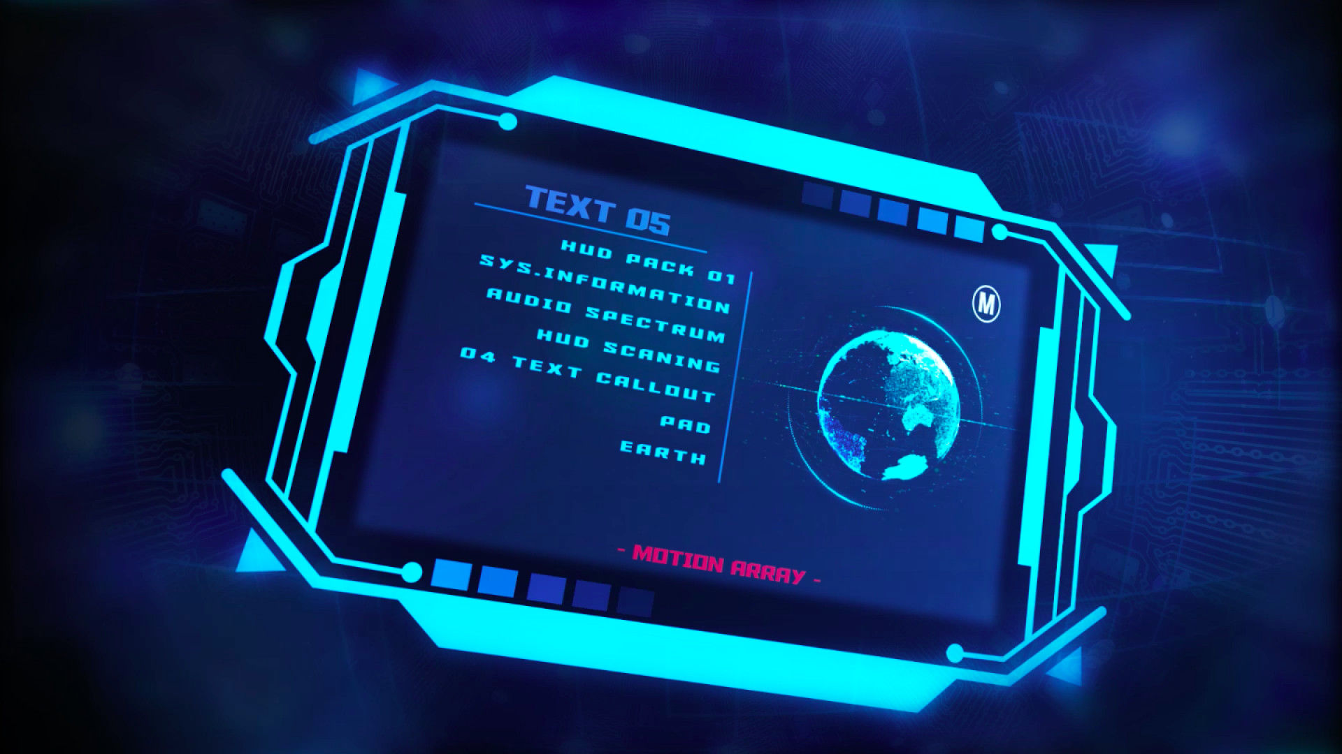 科技感的黑客文字标题动画展示素材库精选AE模板Hack HUD