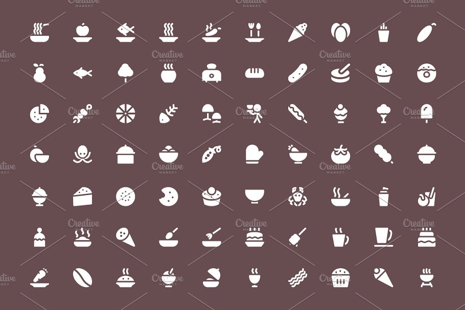 325+食物食品美食简餐矢量图标 325+ Food Vector Icons插图(4)