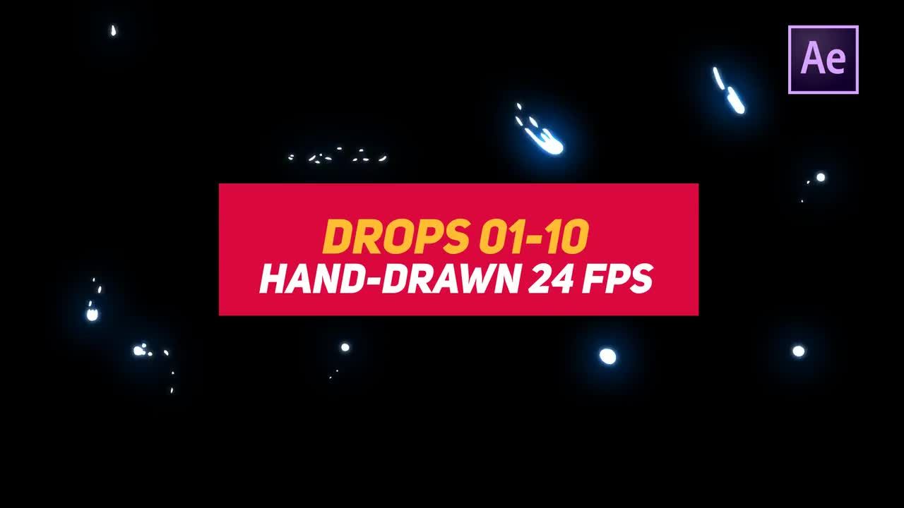 10个创意酷炫动态动画drop元素素材库精选AE模板