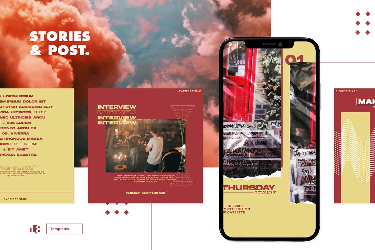 Instagram社交平台塑料纹理背景贴图设计模板素材库精选v1 Instagram Template Vol.1插图(4)