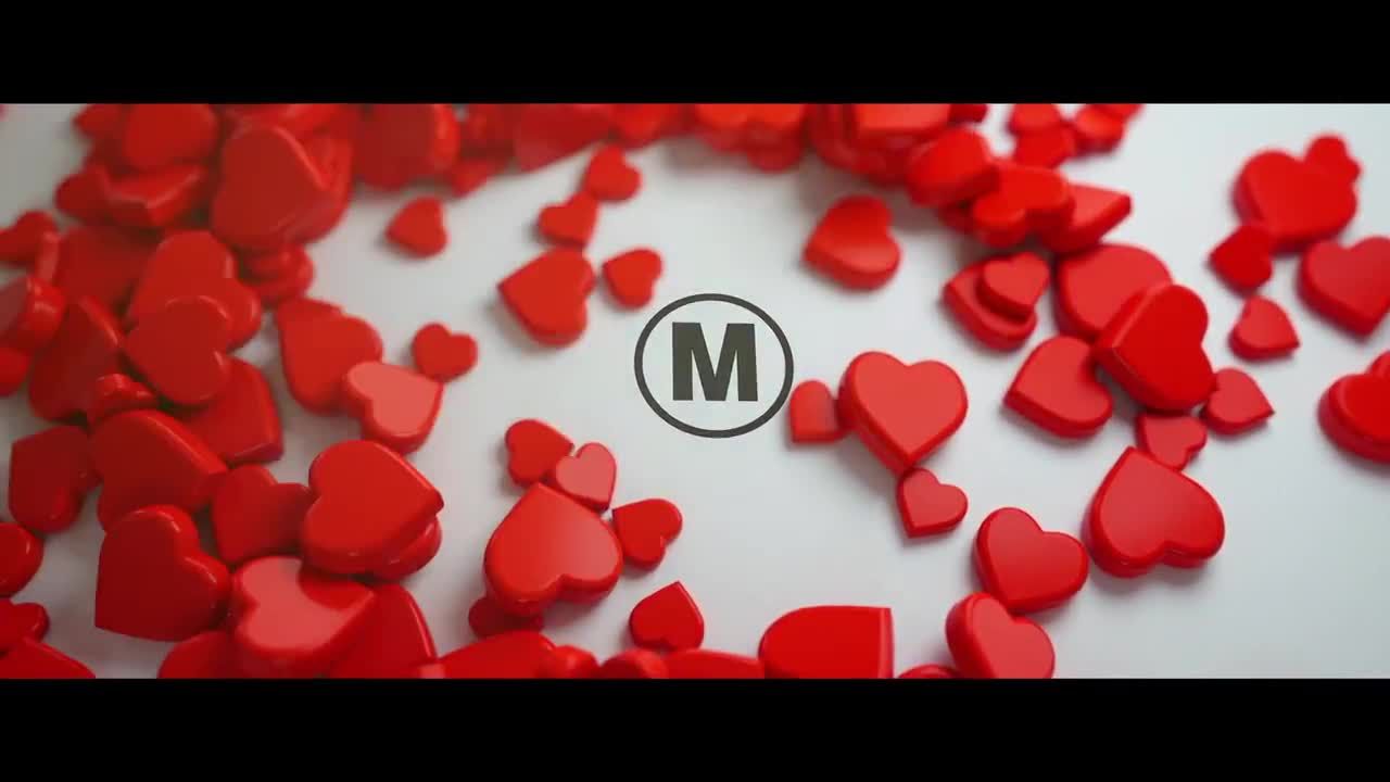 美丽优雅的3D心形徽标素材库精选AE模板