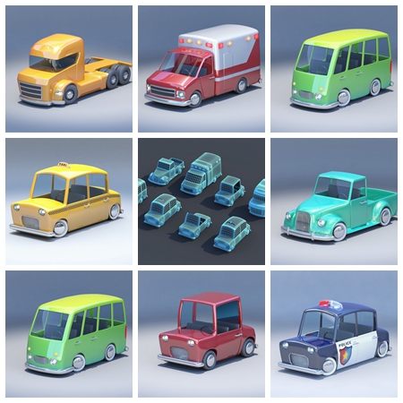 8款玩具车素材之家精选3D模型