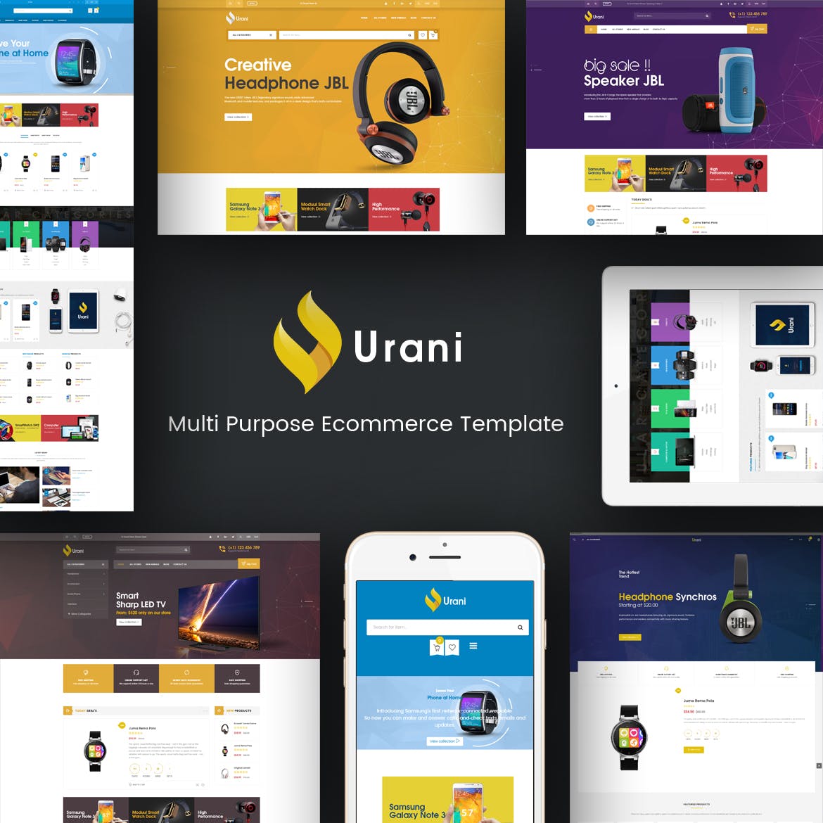 响应式电子科技主题电商网站Prestashop模板素材库精选 Urani – Responsive Prestashop Theme插图(1)