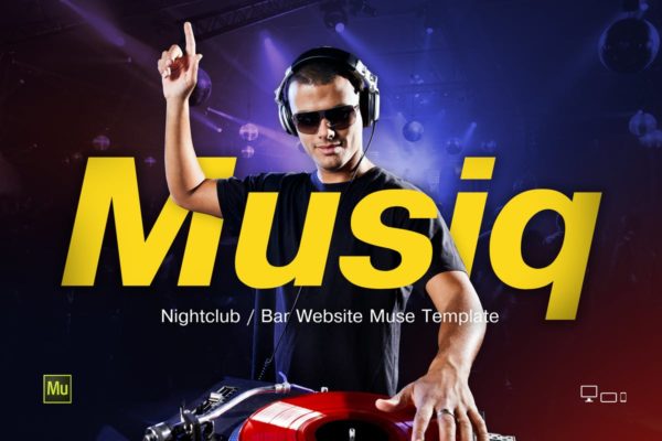 夜店/酒吧网站设计Muse模板素材库精选 Musiq – Nightclub / Bar Website Muse Template