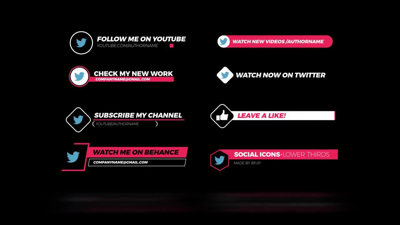 24个动态动画社交媒体图标素材库精选AE模板