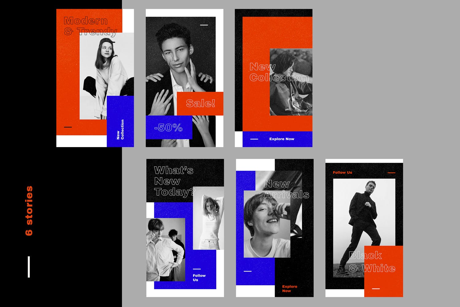 Instagram社交平台潮牌品牌故事推广设计素材包v50 Instagram Stories Kit (Vol.50)插图(1)