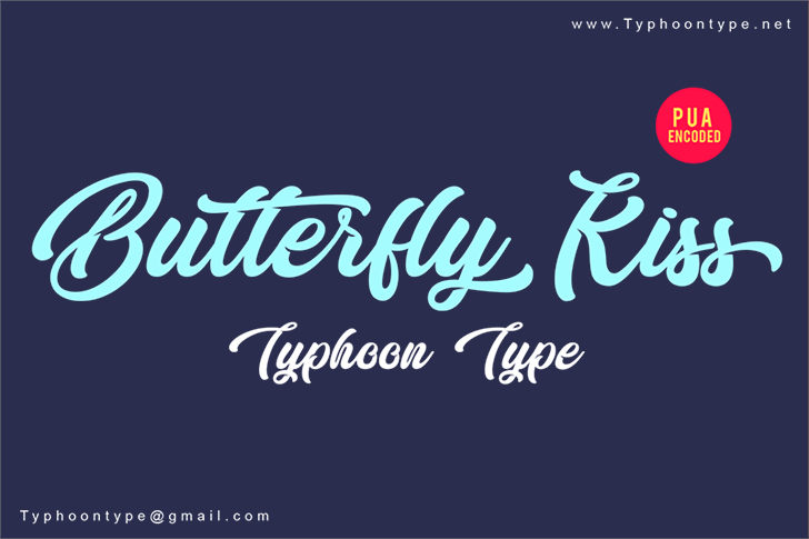 Butterfly Kiss – Personal Use font插图