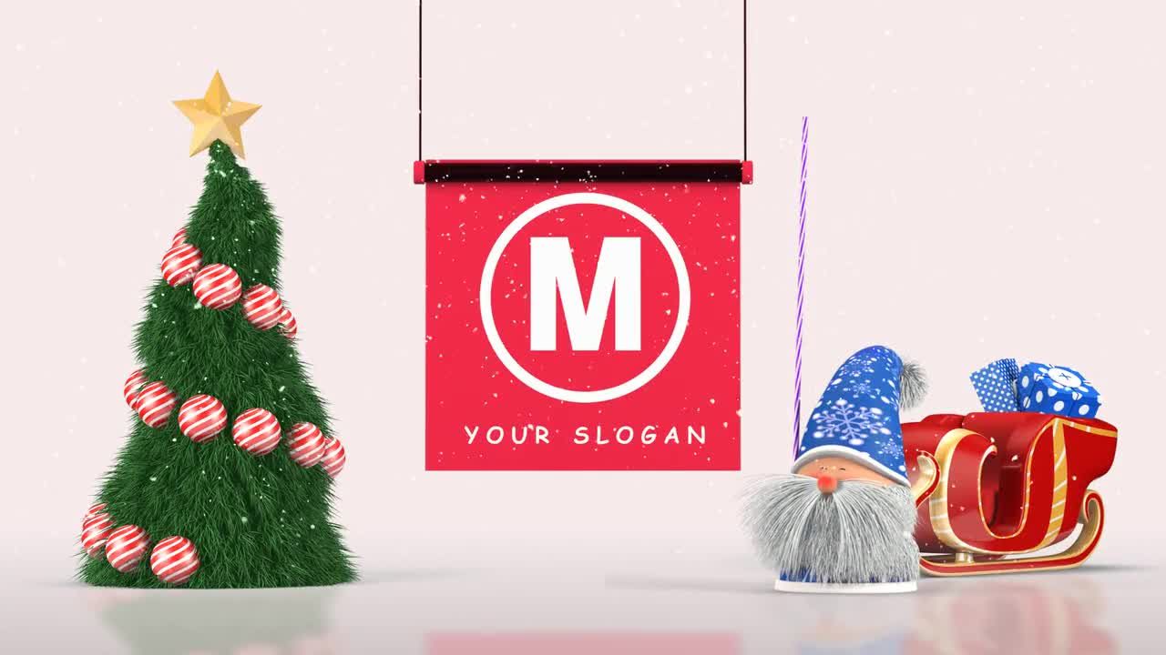 带有动态动画的圣诞节徽标转场素材库精选AE模板
