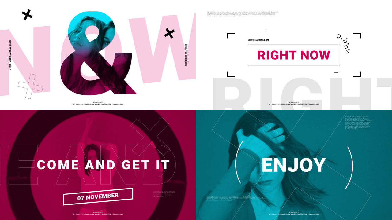 时尚色彩图文切换开场特效素材库精选AE模板