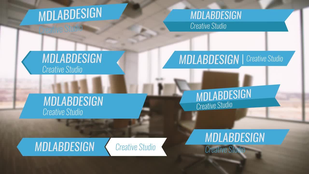 8个简单干净时尚的低三分之二标题动画素材库精选AE模板