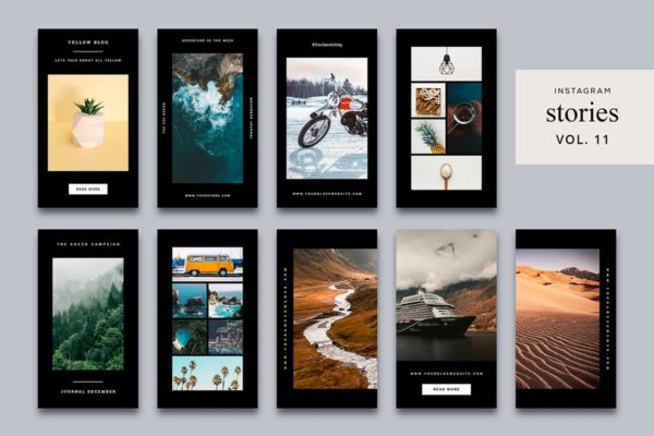 时尚旅行生活Instagram社交品牌故事模板素材库精选V11 Instagram Stories Vol. 11