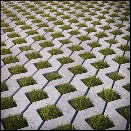 绿色停车场地砖地面素材之家精选3D模型