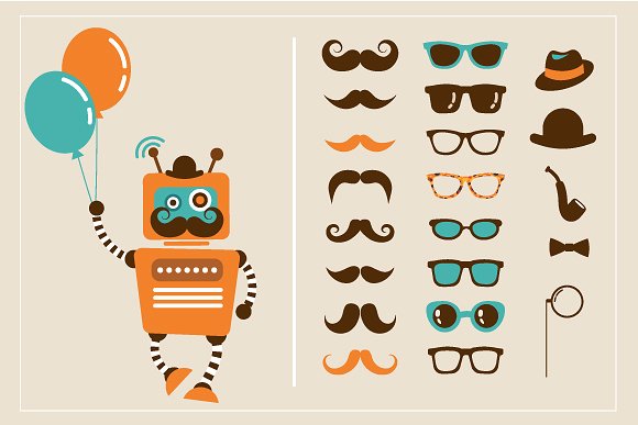 怪诞动物图标集 Hipster Animals & 22 icons插图(3)
