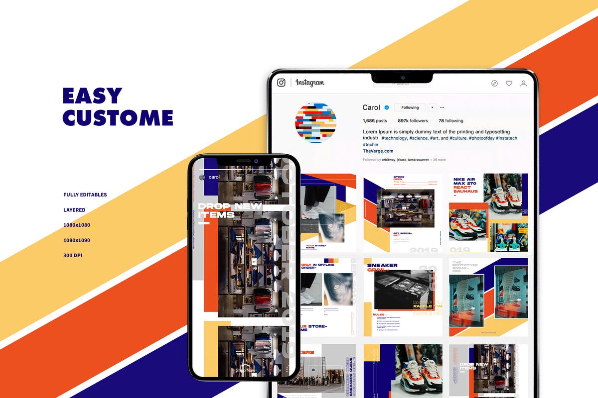 品牌故事社交推广Instagram平台设计模板素材库精选素材v2 Instagram Template vol.2插图(1)