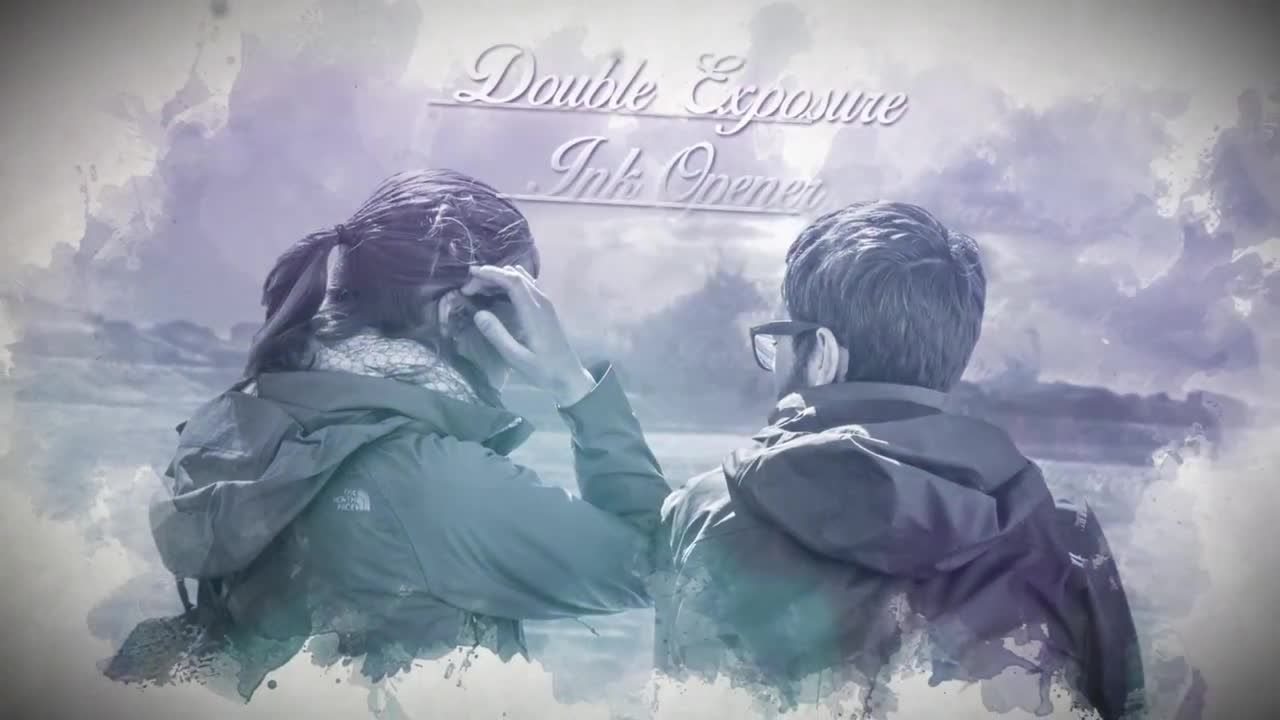 双曝光墨水效果电影幻灯片素材库精选AE模板