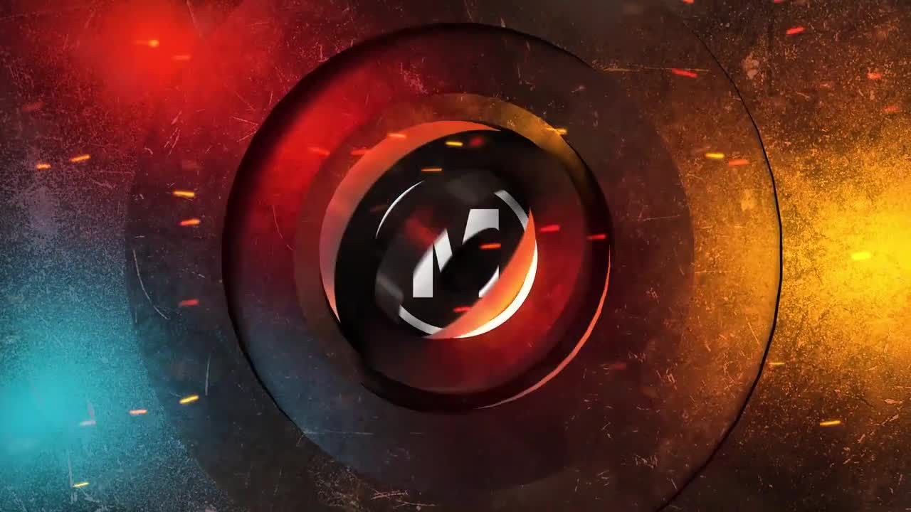 旋转3D金属环徽标素材库精选AE模板