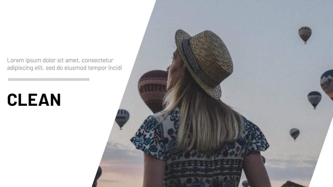 简洁的动态幻灯片AE文本模板