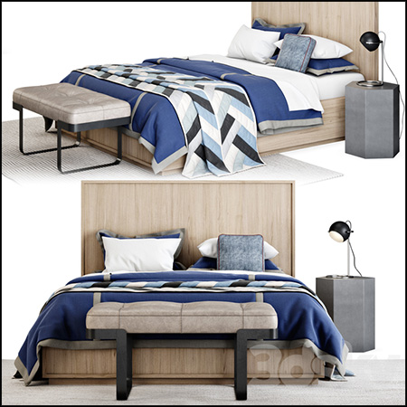 现代面板处台灯换鞋凳等组合素材之家精选3D模型